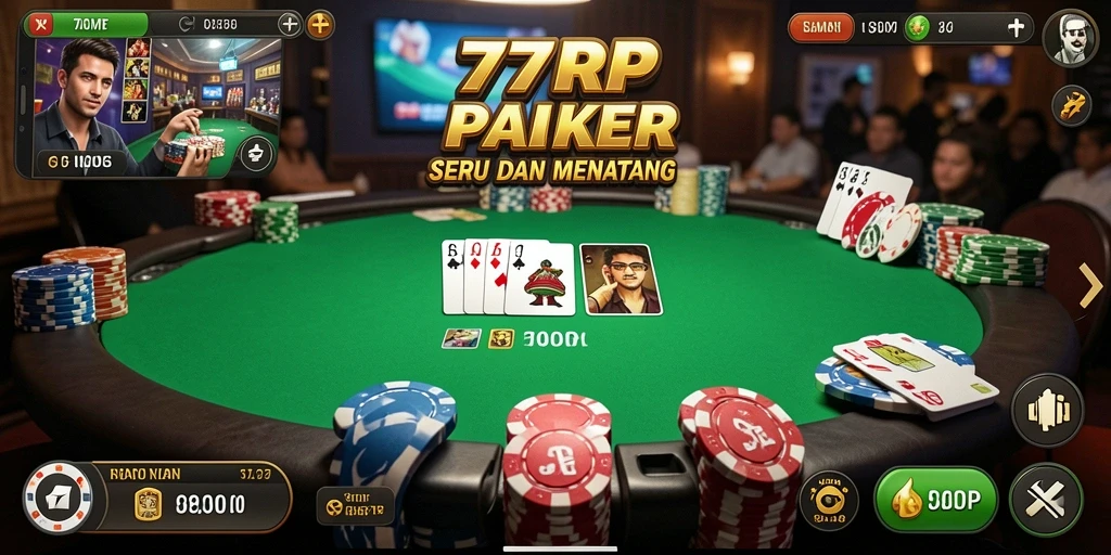 Tampilan gameplay Poker yang memukau di 77RP.