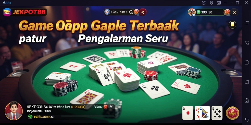 Tampilan gameplay Gaple yang seru dan menarik di JEKPOT88.