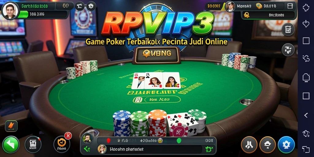 Gameplay menarik RPVIP3 dengan tampilan meja Poker yang dinamis.