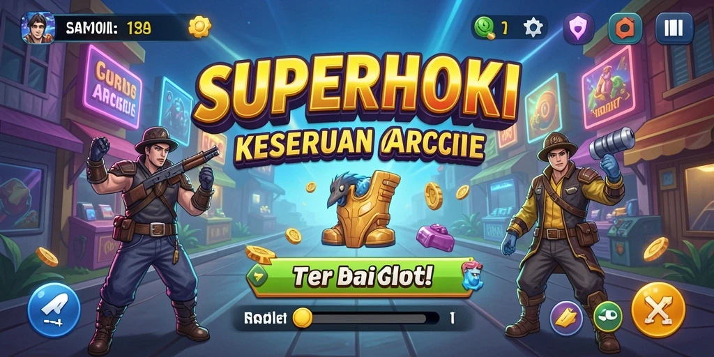 Tampilan utama gameplay <strong>SUPERHOKI</strong> dengan aksi seru dan tantangan Arcade.