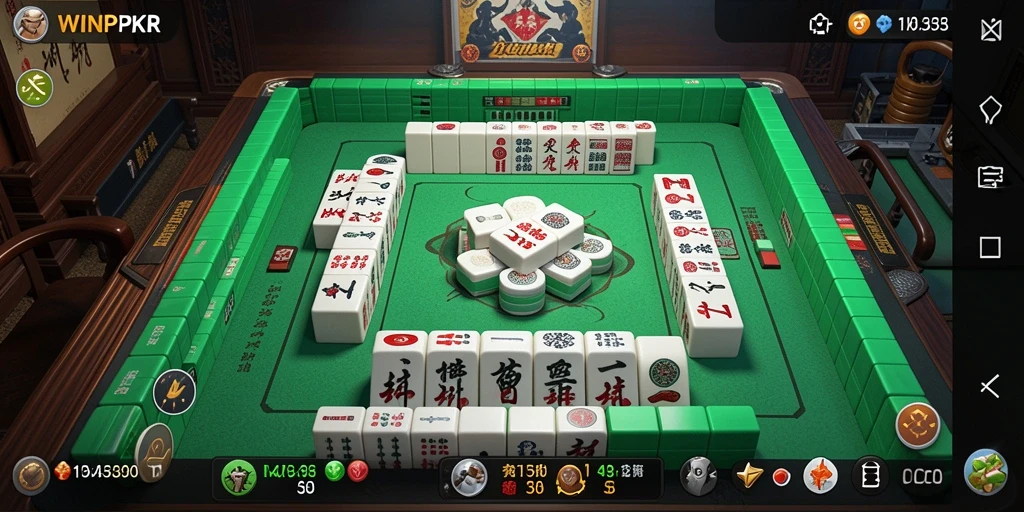 Gameplay Mahjong yang menantang dan seru dalam WINPKR.